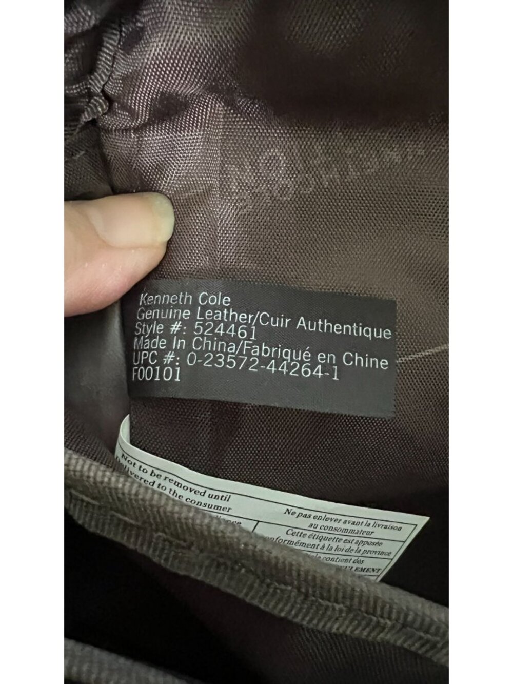 Kenneth Cole Reaction Brown Leather Briefcase Laptop Bag With Shoulder Strap - Picture 7 of 13